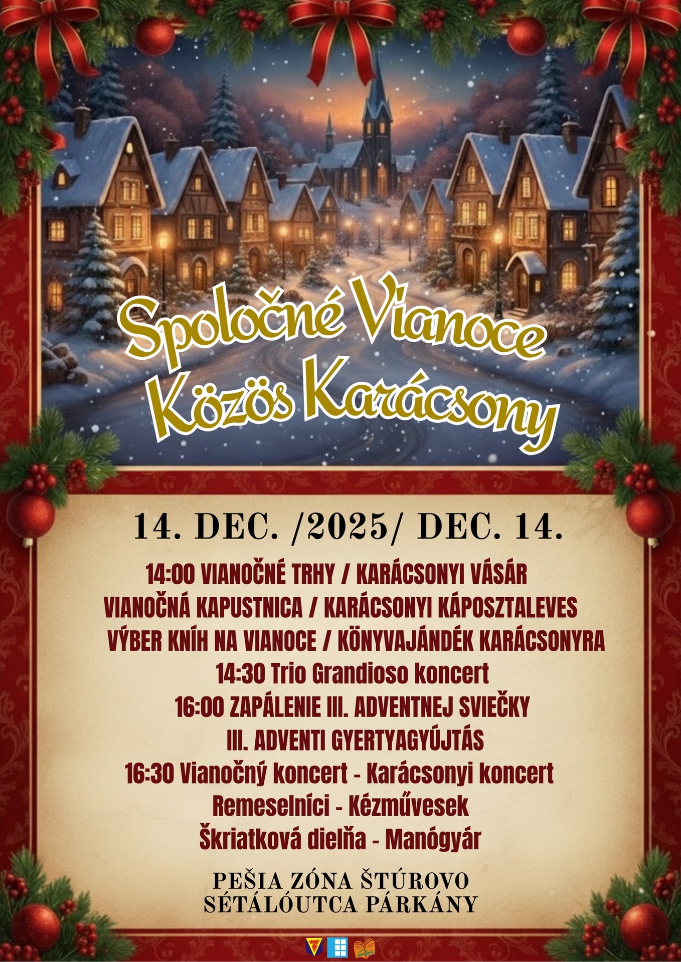 Vianočné trhy: pešia zóna, Štúrovo